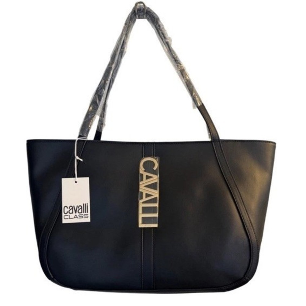 Cavalli‎ Class Black Onyx Sandra Shopper Tote NWT